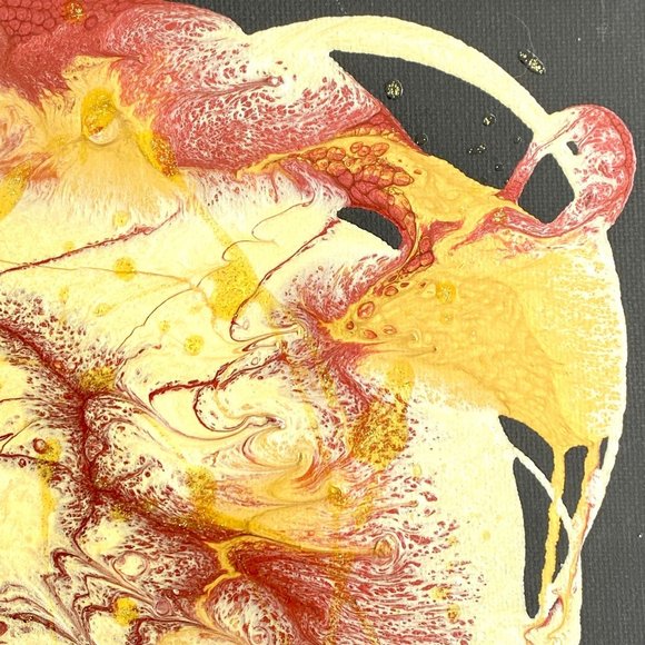 Royal Pearl - Original Art Mixed Media and Resin Painting Framing 13"x16" - Picture 9 of 10